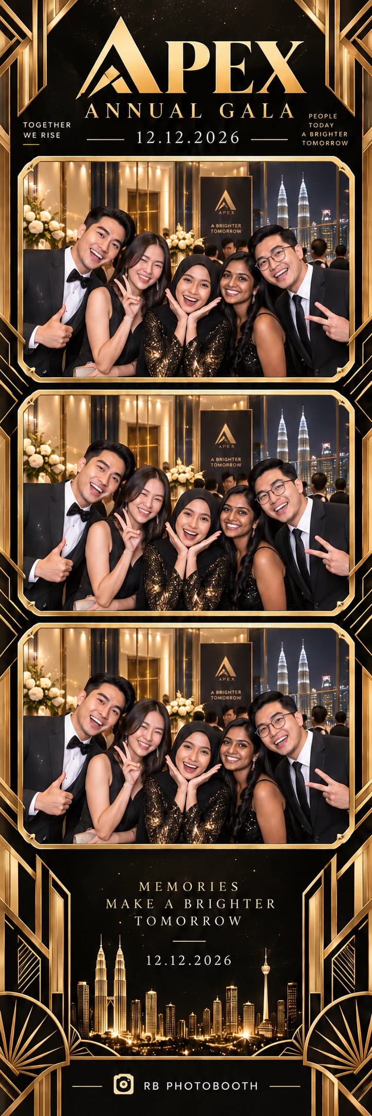 Photostrip siap Art Deco Gala untuk Apex Annual Gala